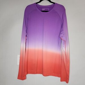 Figs Purple and Orange Gradient Long Sleeve Top